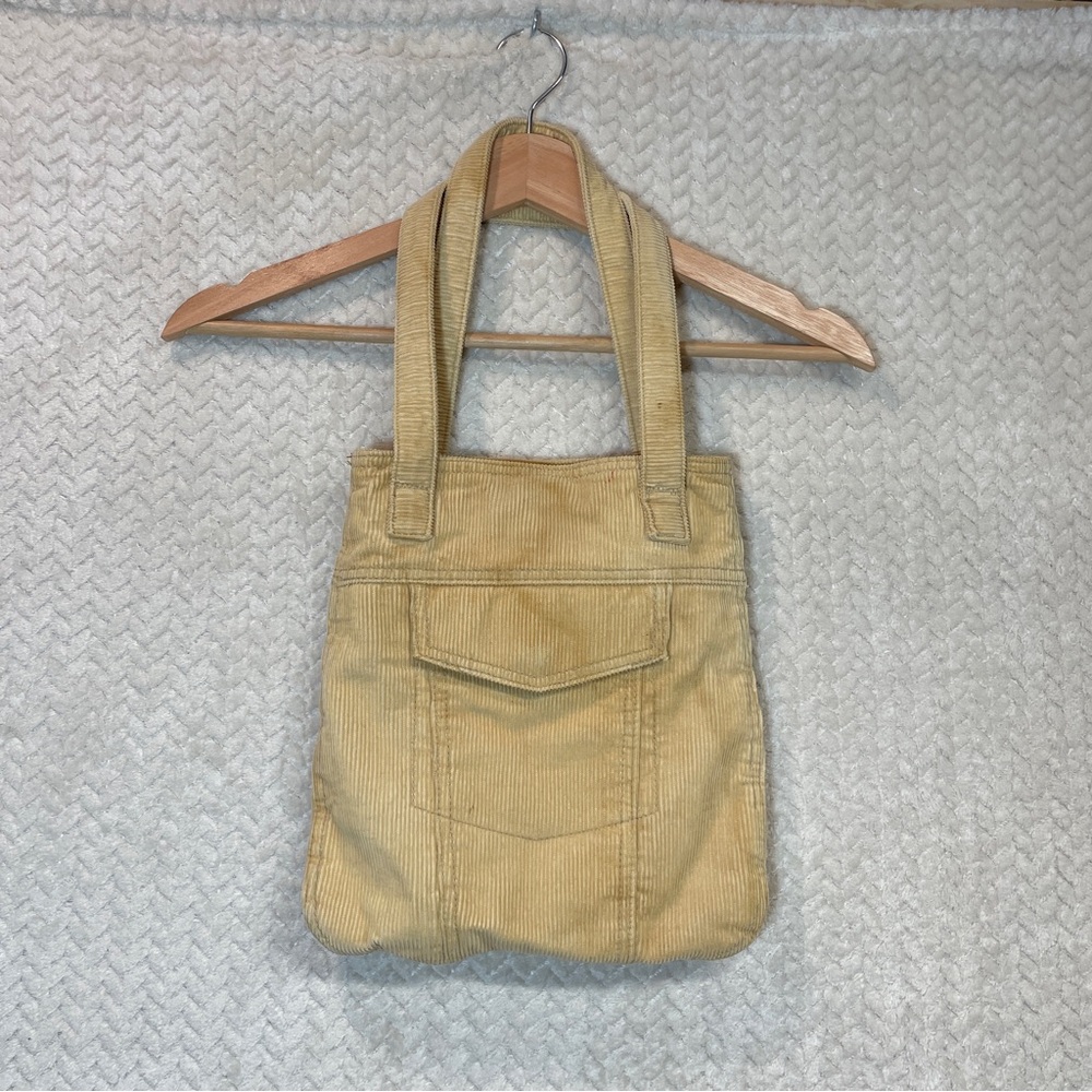 Vintage Y2K Aeropostale Tan‎ Corduroy Small Shoulder Tote Bag